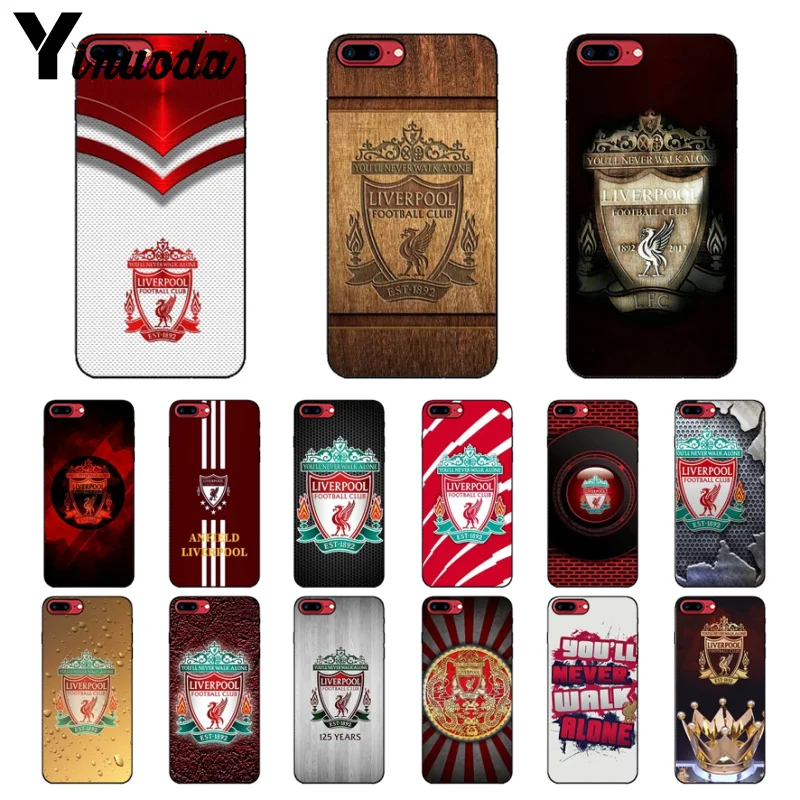 

Yinuoda Liverpool Football Club soccer Smart Cover Black Soft Shell Phone Case for iPhone 5 5Sx 6 7 7plus 8 8Plus X XS MAX XR