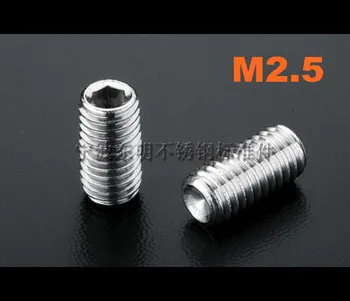 

1000pcs/lot M2.5*3/4/5/6/8/10/12 DIN916 Stainless steel hex socket set screw with cup point