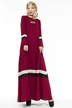 New Muslim Womens Kaftan Dress O Neck Long Sleeve Floor Length Islamic Abaya Malay Dubai Saudi