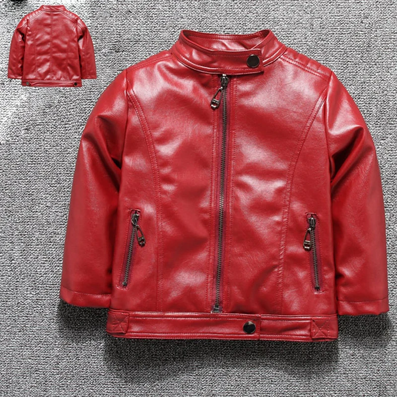 

Children's Leather Jakcets Boy's Plus Velvet Thickening Leather Coats 2019 Autumn Winter Kids Fashion Outwear