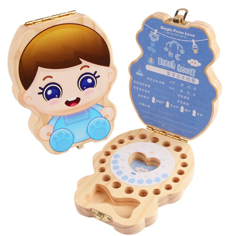 

Creative Children Tooth House box Collecting Hair for 3-6Years Girl Boy Storing Organizer Boxes Milk Teeth Save Wood storage