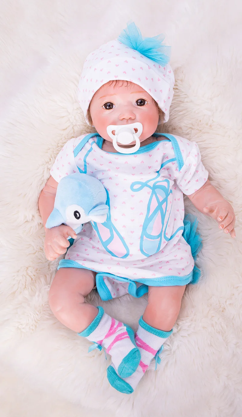20 дюймов Очаровательная кукла для девочек reborn реалистичные Новорожденные Дети Мягкий сенсорный синий одежда лучшие детские игрушки для