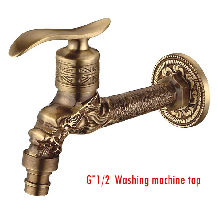 Buy Russian style Antique bronze Dragon tap Animal shape faucet Garden Bibcock