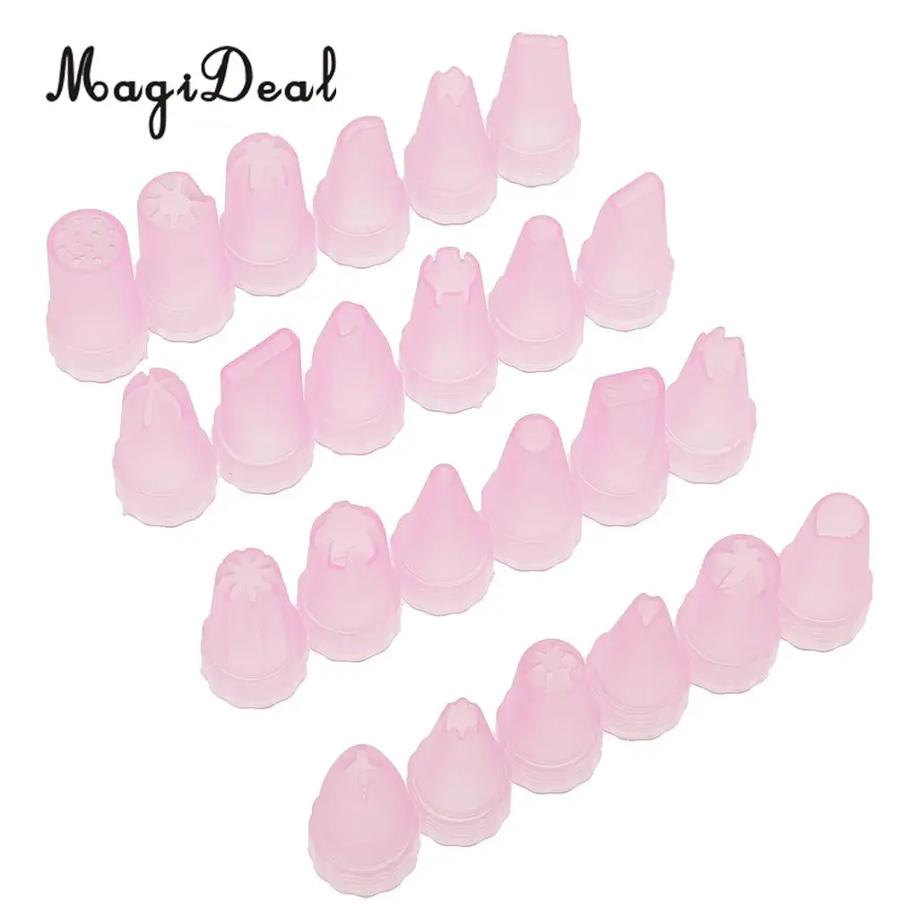 24Pcs Plastic Pastry Tubes Miniature Dollhouse Kitchen Container Set Tableware DIY Mini Clay Toys Decoration