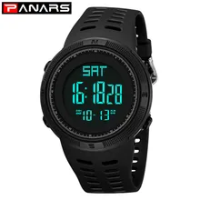 PANARS брендовые светодио дный цифровые часы мужские наручные часы черные 50 м водостойкие простые модные спортивные часы