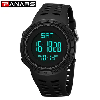 

PANARS Brand Men's Watches LED Digital Watch Men Wrist Watch Black 50m Waterproof Simple Fashion Sports Watches