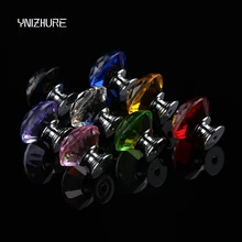 1pcs/30mm Diamond Door Knob New Colorful Crystal Glass Pull Drawer Cabinet Furniture Handle Knob Screw Hot Worldwide YZ-1001