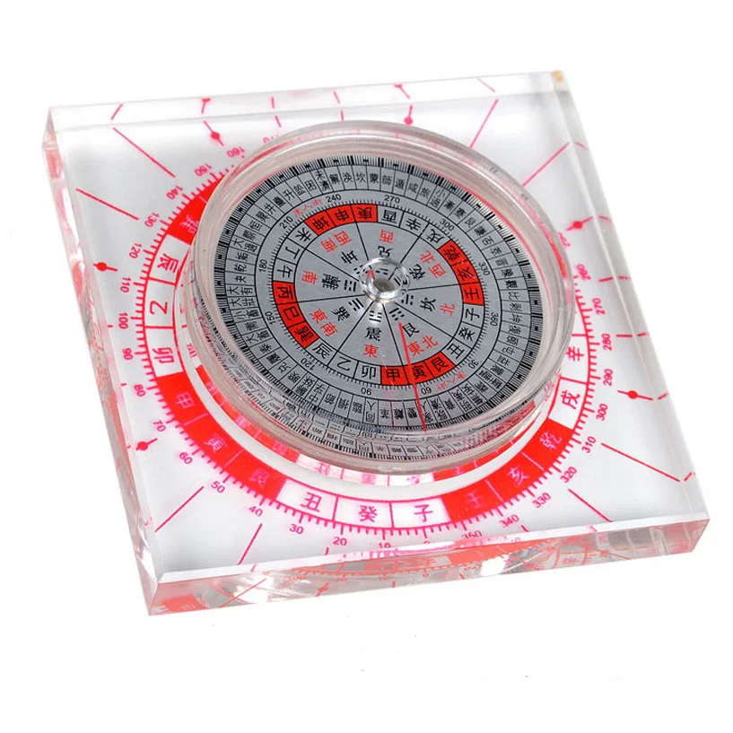 FengShui Китайский древний плексиглас компас лопань изысканный круглый Luo Pan
