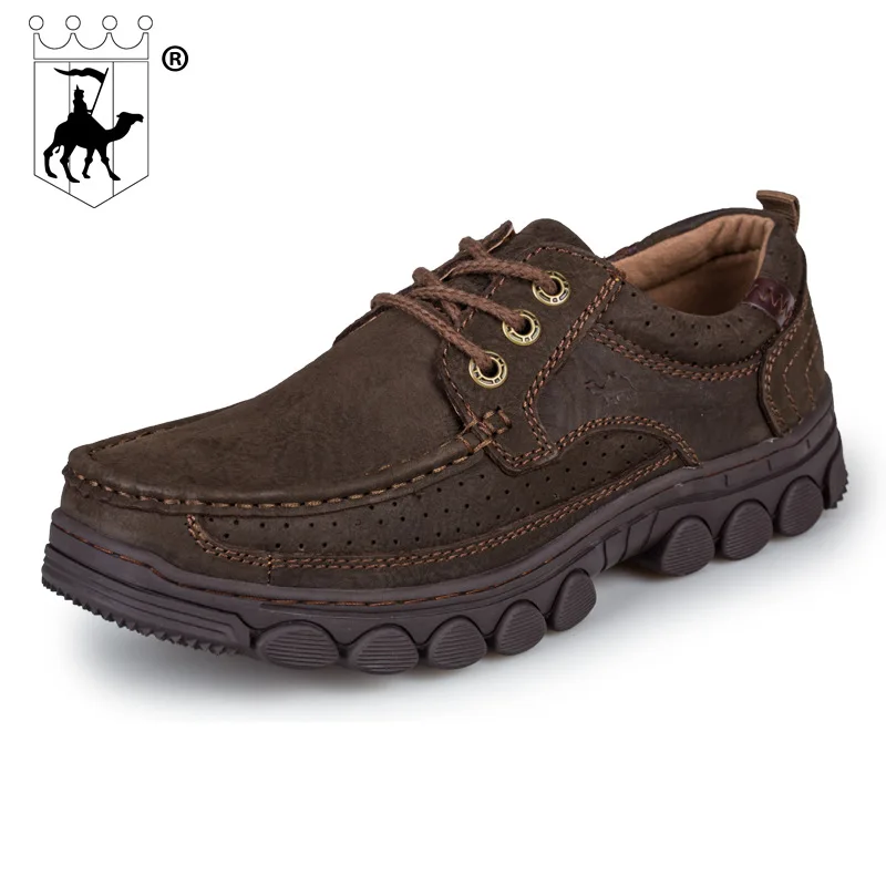 

BACKCAMEL Autumn and Winter Men's Leather Wear-resistant Thick Hand-on-line Genuine Leather Top Quality Outdoor Shoes Size 38-44