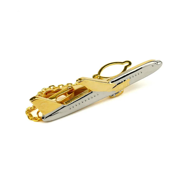 

2018 New Trendy Plane Model Tie Clip for Man Metal Electroplate Business Tie Clip Mens Business Gifts Copper Alloy Jewellery