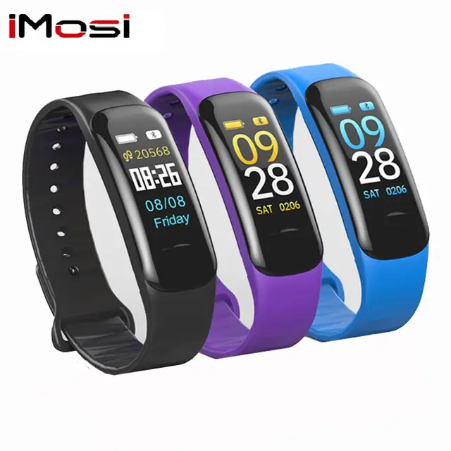 Imosi Smart bracelet C1s Color screen Waterproof wristband heart rate monitor Blood pressure measurement Fitness tracker band
