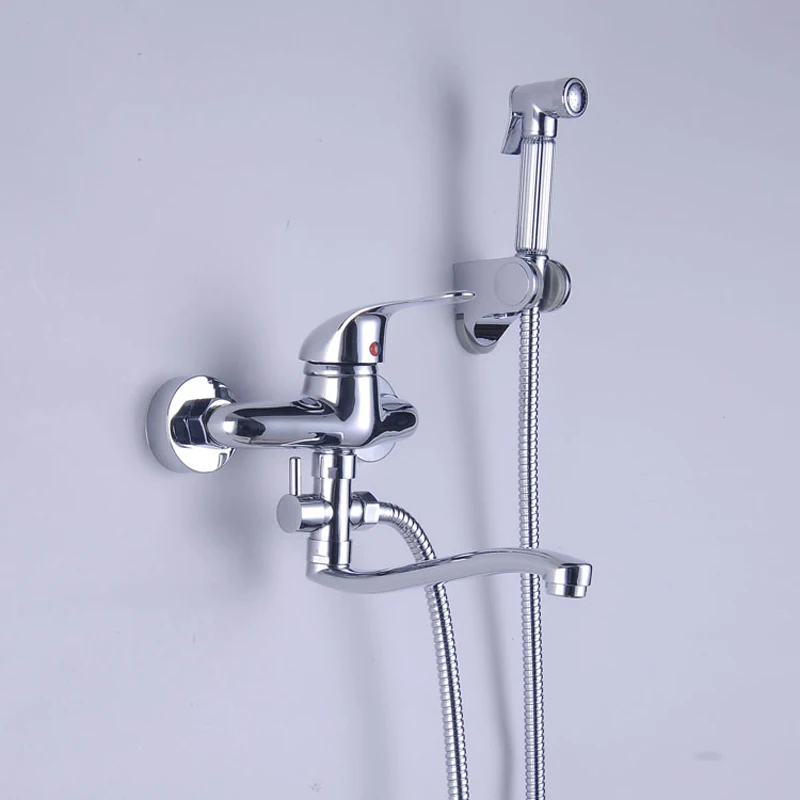 

Wholesale and Retail Chrome Finish Wall Mounted Bidet Faucet Bathroom Washing Machine Mixer Taps