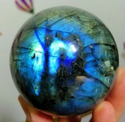 

A Madagascar NATURAL Labradorite QUARTZ CRYSTAL sphere ball (0601)