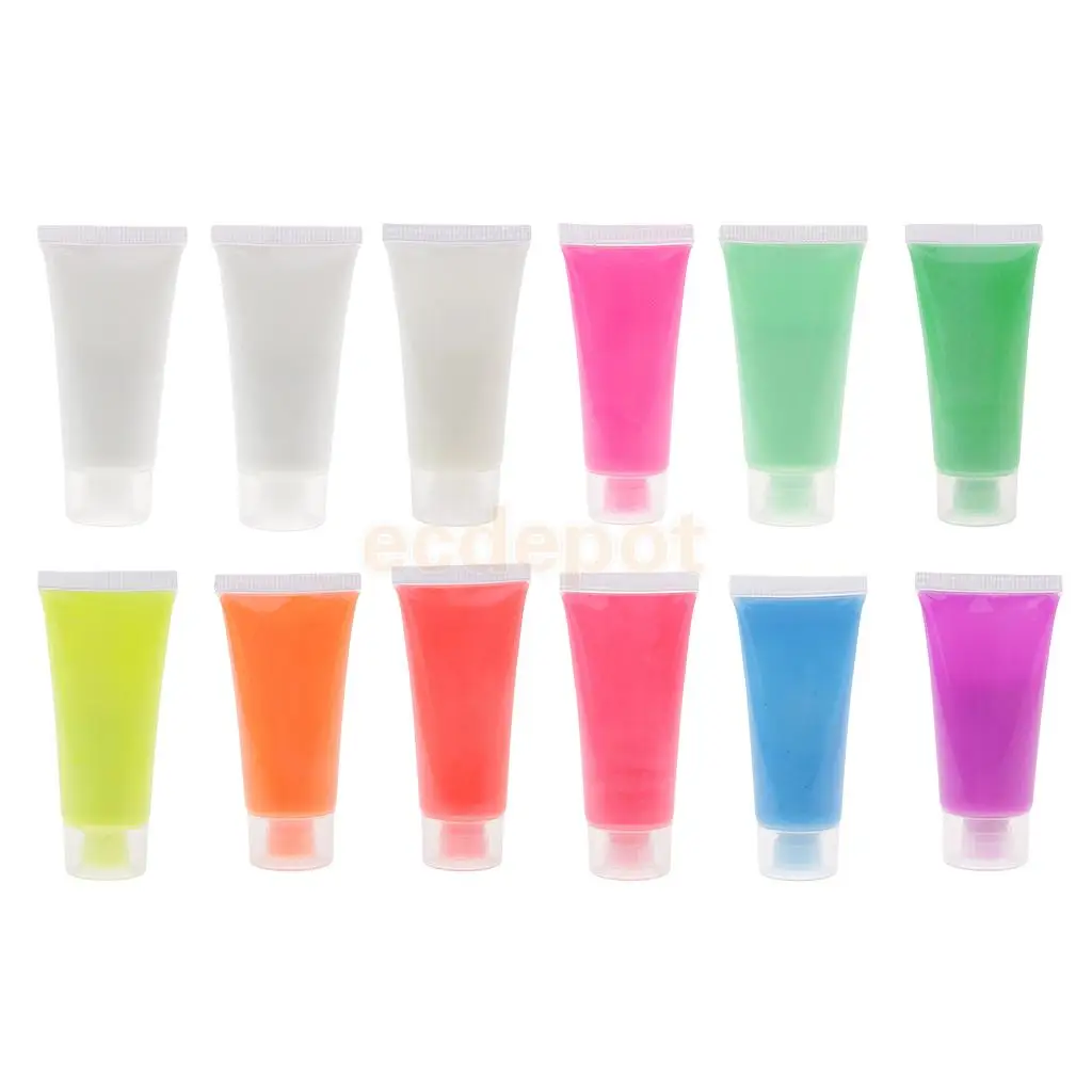 UV Glow Neon Fluorescent Face Body Fabric Paint Blacklight Kids Children Adults Halloween Costume Makeup Party Supplies