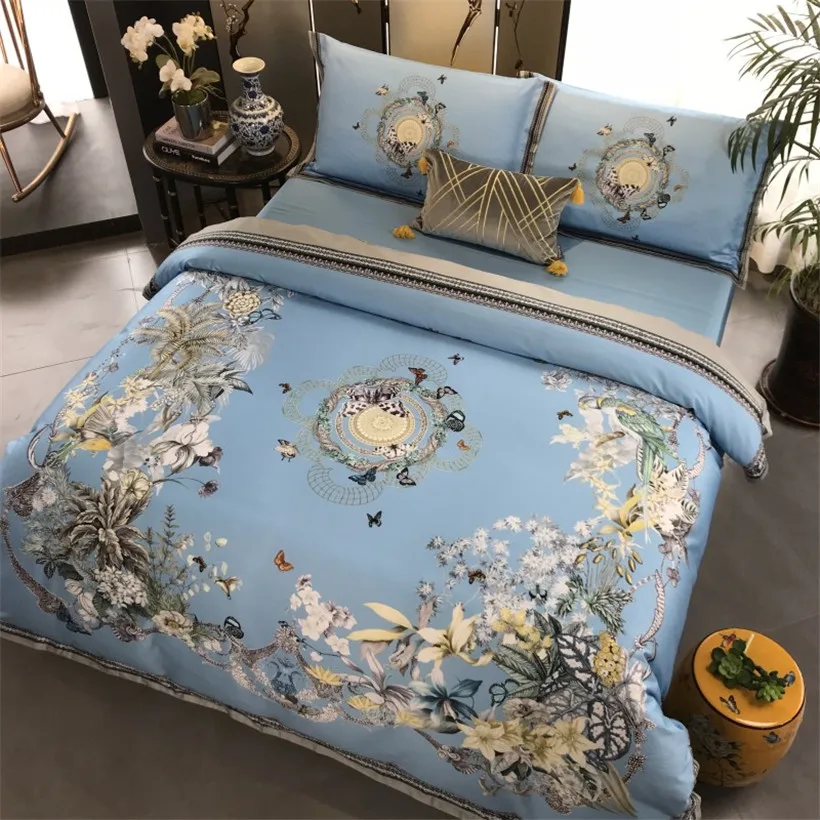 Top Chinese Wind Animal Egyptian Cotton Royal Gongsatin Craft Extra Large Bedding, Down Quilt, Bed Sheet, Pillow Cover, 4pcs 43