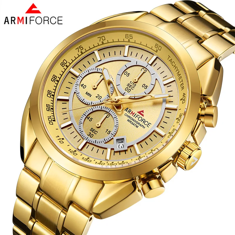 

Top Brand ARMIFORCE Men Fashion Quartz Gold Watches Men's Army Military Sport Wrist Watch Male Chronograph Date Analog Clock