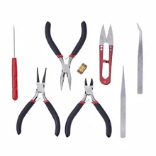 8pcs/set Jewelry Making Tool Kits Pliers Set with Round Nose Plier Side Cutting Pliers Wire Cutter Scissor Beading Tweezers Tool 5 inch mini long needle nose plier jewelry making hand tool diy beading jewelry tool