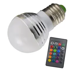 E27 3 W RGB светодиодный лампы с пульта дистанционного управления затемнения разноцветная атмосферная лампа Светодиодный Ночник декор Xmas паб