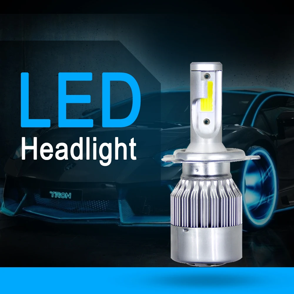 

MUXALL 2pcs C6 LED Car Headlights 72W 7600LM COB Auto Headlamp Bulbs H1 H3 H4 H7 H11 880 9004 9005 9006 9007 Car Styling Lights