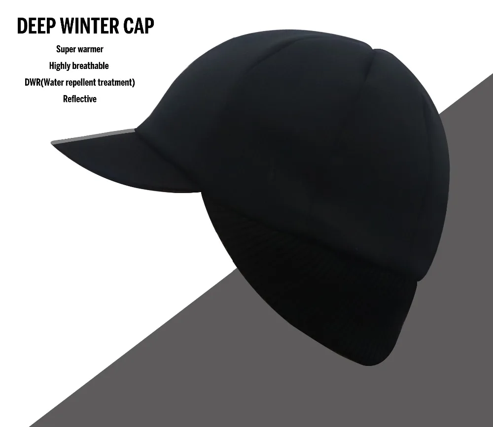 SPEXCEL Black thermal Double layer design winter Cycling cap Highly