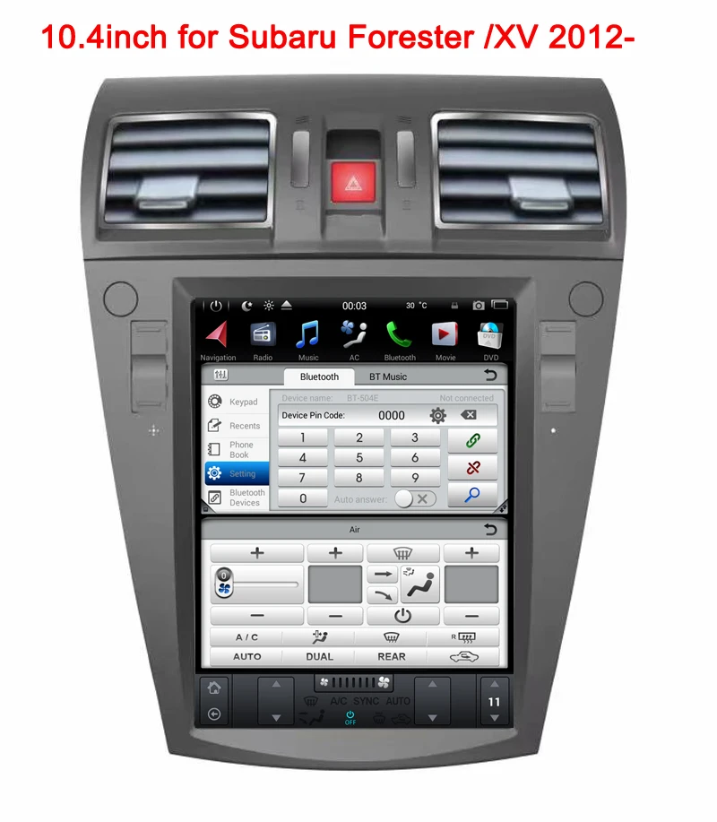 

10.4inch big touch screen android 7.12 tesla style car dvd gps player for Subaru Forester XV 2012- car audio auto 2G RAM 32G ROM