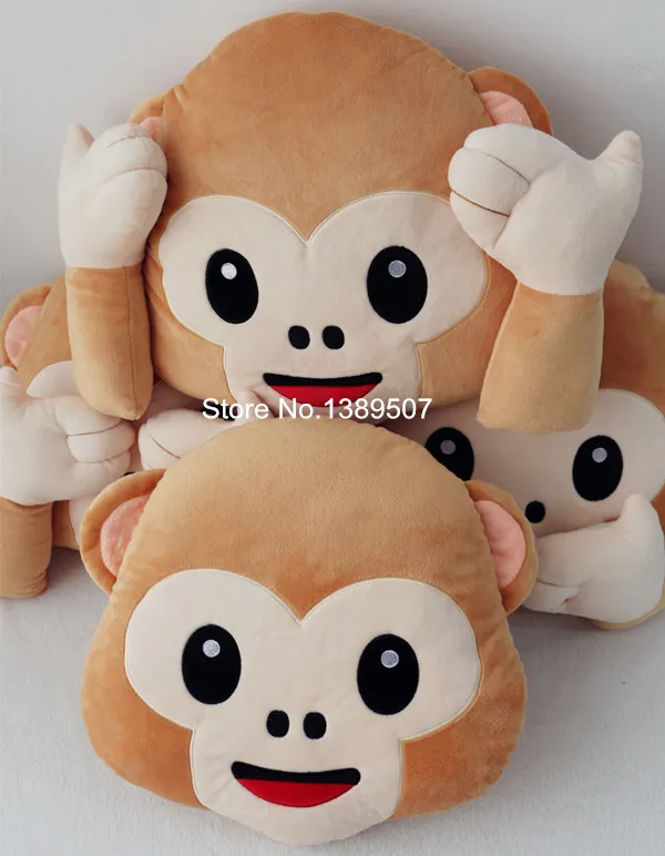 monkey emoji cushion