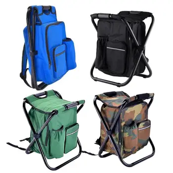 

Multi-functional Folding Camping Chair Stool Backpack with Cooler Insulated Picnic Bag Hiking Camouflage Seat Table Bag Camping