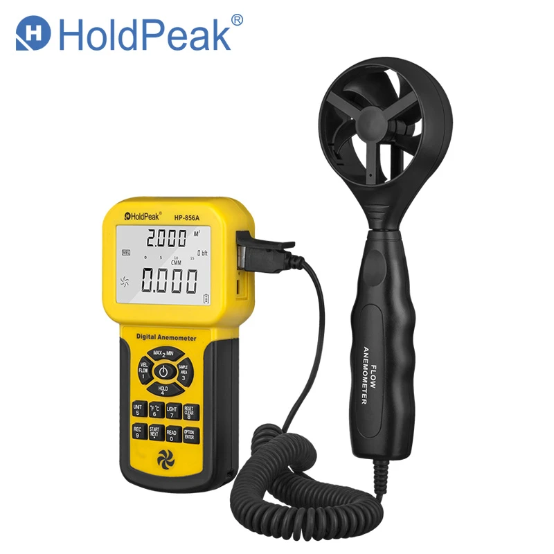 HoldPeak HP 856A Digital Wind Speed Air Volume Meter Anemometer USB
