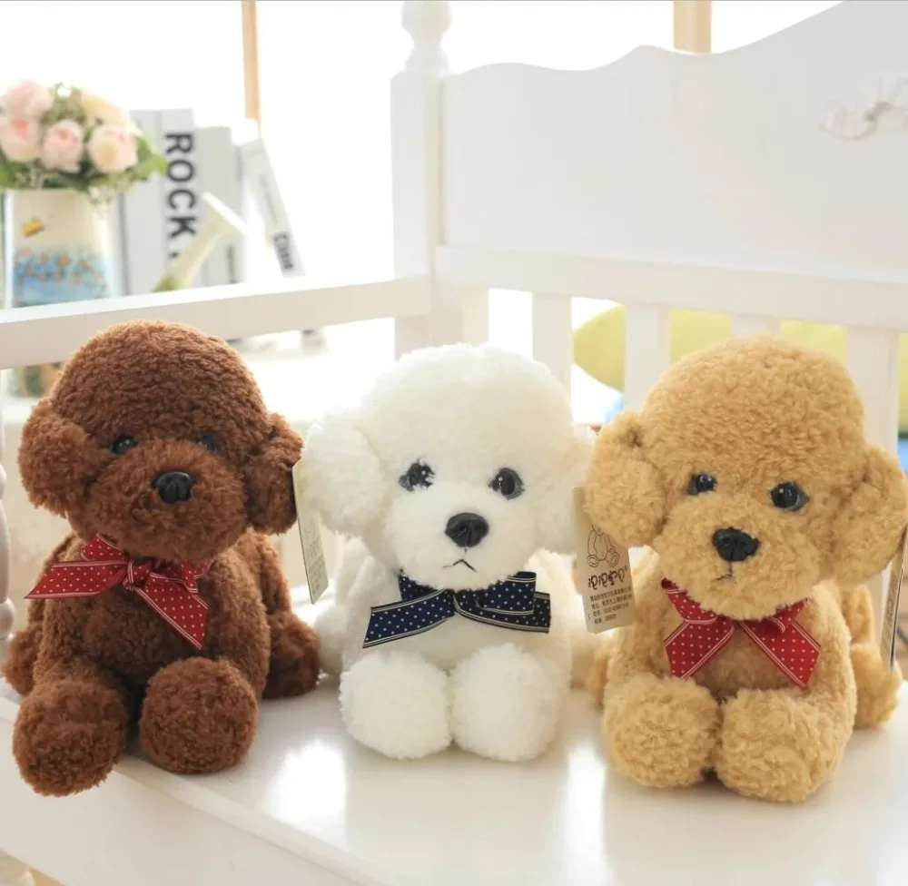 1pc 35cm Cute Plush Dog Toys Stuffed Animal Teddy Dog with Scarf Kawaii