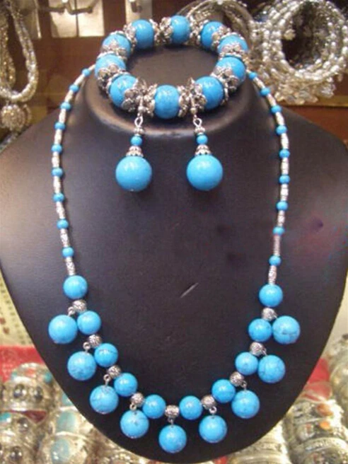 DYY+++906 set Excellent tibet silver &ampTURQUOISE Beads Necklace&amp bracelet&ampearring | Украшения и аксессуары