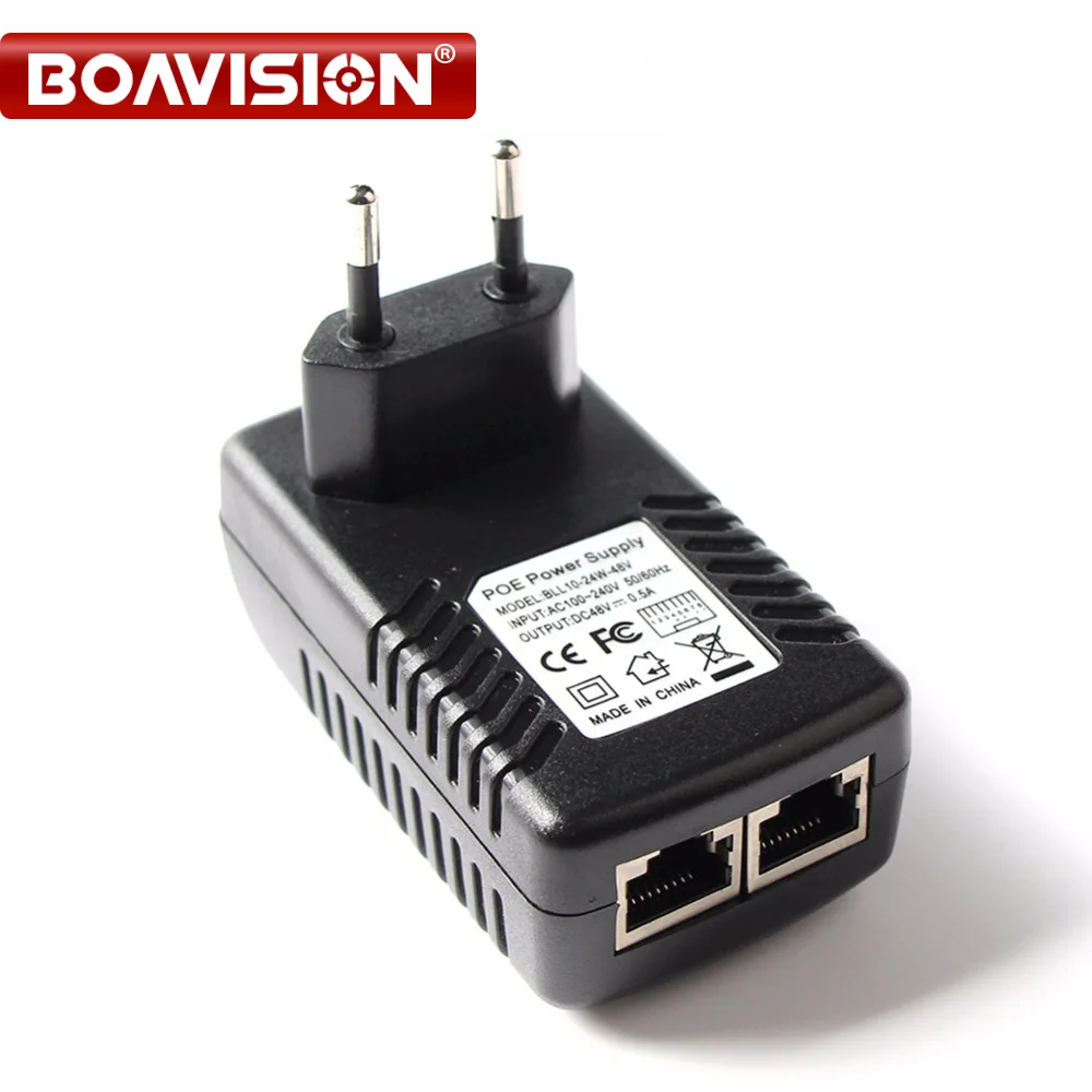 48V 0.5A источник питания от сети Ethernet локальная сеть CCTV Мощность адаптер 15,4 W, Пин(личный номер) POE 4/5(+), 7/8(-) совместим с IEEE802.3af для IP Камера