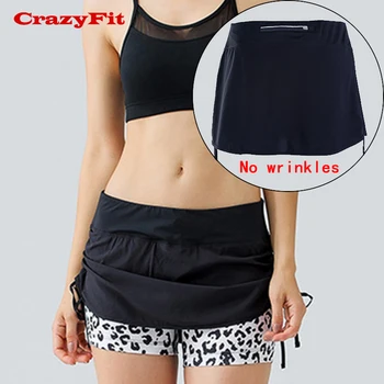 

New Skorts Women Running Shorts Gym Run Sport Training Yoga Table Tennis Fitness Jogging Quick Dry Compression Female Gym Shorts