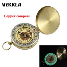 VEKKLA компас Открытый Кемпинг Туризм портативный карманный латунный золотой цвет медный Компас Навигация с ночным дисплеем