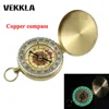 VEKKLA Compass New Outdoor Camping Hiking Portable Pocket Brass Gold Color Copper Compass Navigation with Noctilucence Display ► Photo 1/6