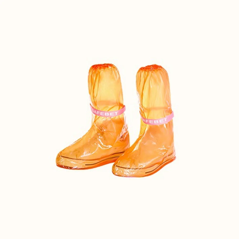 Многоразовые водонепроницаемые бахилы, бахилы для обуви, защитные мужские и женские непромокаемые противоскользящие ПВХ ботинки, аксессуары для обуви - Цвет: Оранжевый