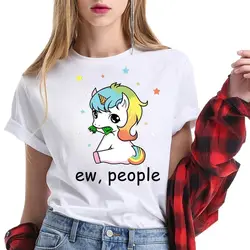 Милая футболка EW, люди, Повседневная футболка с героями мультфильмов, летняя модная женская одежда с короткими рукавами, хлопковая