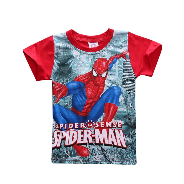 Летняя футболка с принтом «Человек-паук» для мальчиков, одежда для детей, детские футболки с короткими рукавами, костюм, детская футболка, одежда для мальчиков