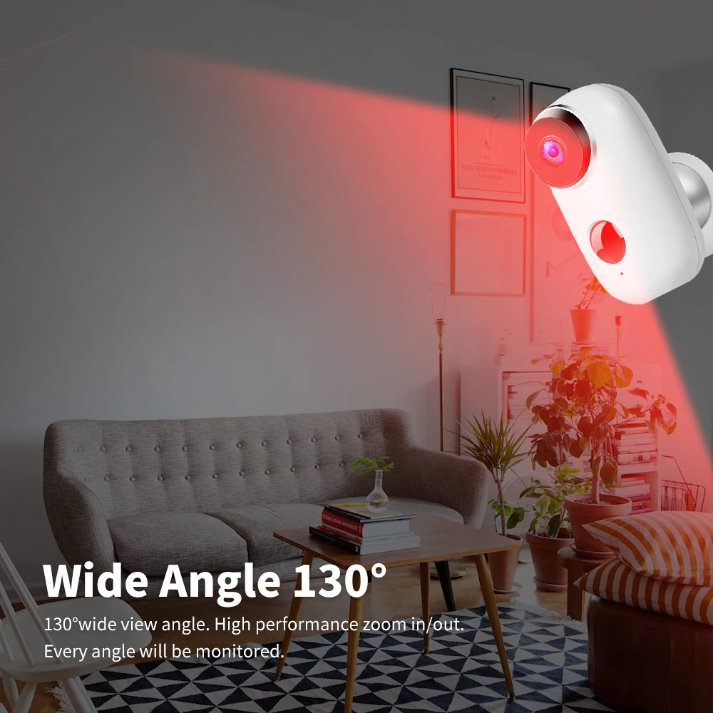 Wifi 1080 P наружный аккумулятор камеры безопасности монитор с питанием от PIR водонепроницаемый беспроводной Cam поддержка телефона удаленный широкий угол