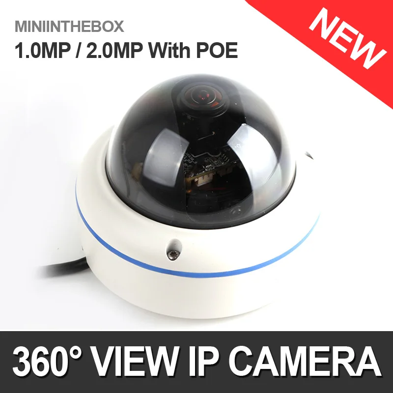  Panorama POE 1MP 2MP 720P 1080P Outdoor IP Camera With 180/360 Degrees Full View Fisheye Cameras Support Onvif P2P Cloud View 