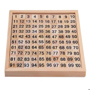

Wooden Toys Hundred Board Montessori 1-100 Consecutive Numbers Wooden Educational Game for Kids