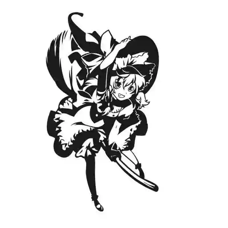 

Pegatina Touhou Project Sticker Anime Cartoon Kirisame Marisa Car Decal Sticker Vinyl Wall Stickers Decor Home Decoration