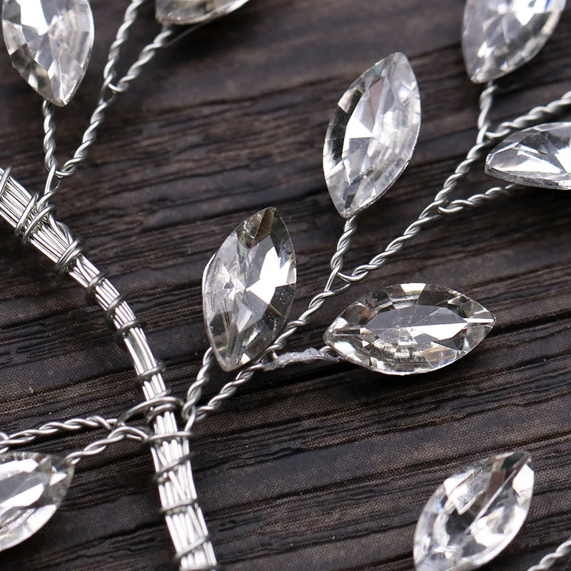 Silver Branch Rhinestone Headbands (3)