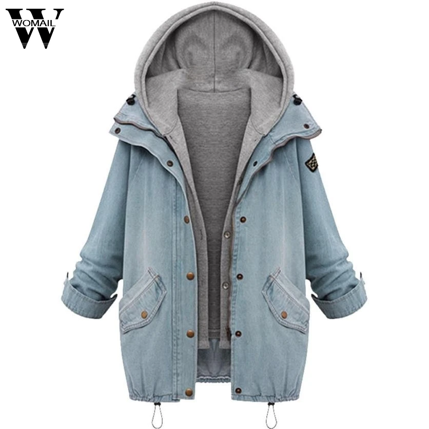 Parka Denim Capuche De Nouveau Chaud Manteaux Outwear Femmes D'hiver Manteau Veste À Col 2018 hstdQr
