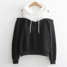 Women 2017 Casual Long Sleeve Sweatshirt Feminina Patchwork Hoodie Sweatshirt Jumper Pullover Tops long sleeve patchwork pullover hoodie