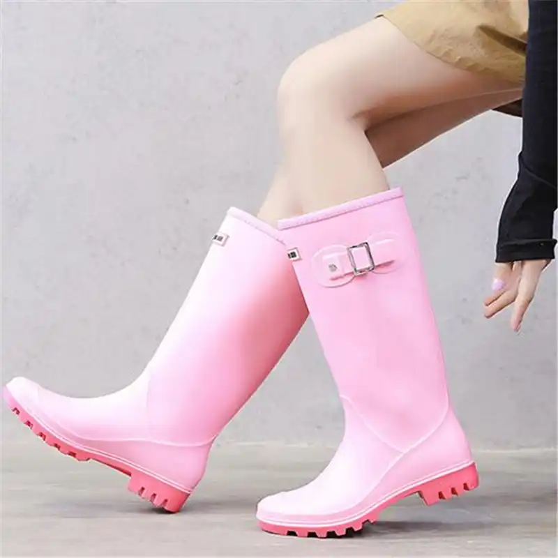 hot pink rubber boots