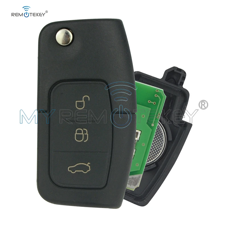Дистанционный брелок Remtekey 3 кнопки 433 МГц с чипом 4D60 для Ford Focus Mondeo C Max S Max с лезвием HU101