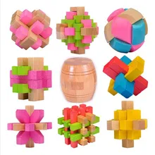 11 высокое качество образования игры игрушки деревянная головоломка для развития интеллекта Конг Мин замок/Лу бань замок 9 шт. набор с коробкой