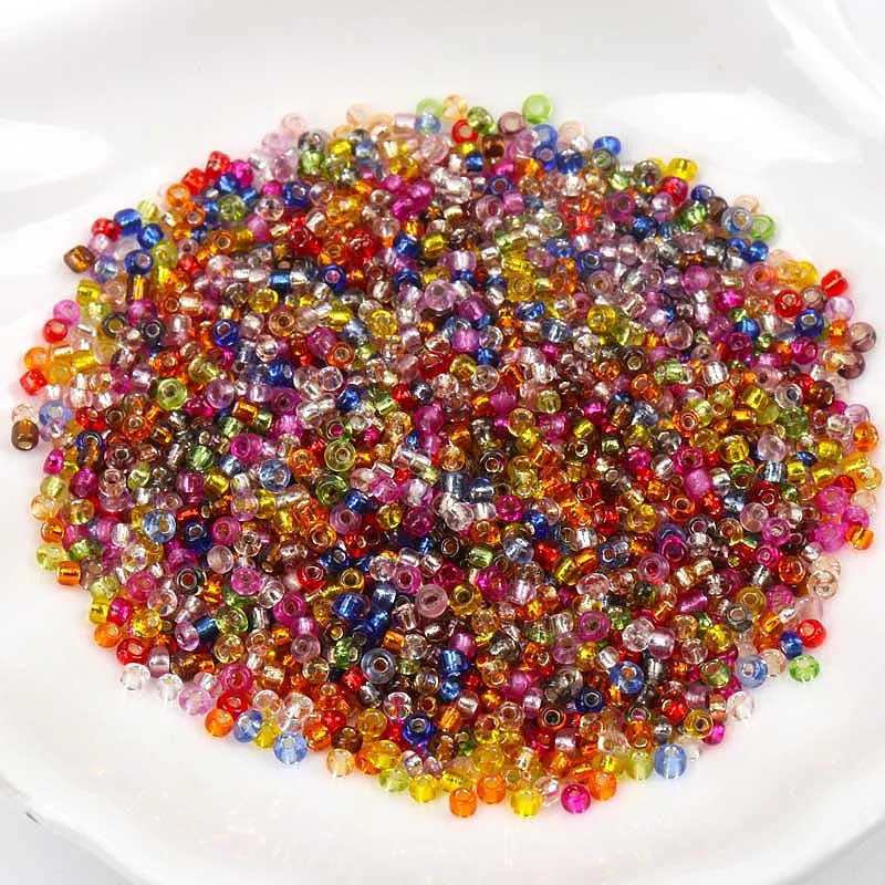 19 цветов, 2 мм, 1000 шт, 3 мм, 500 шт, серебристые стеклянные чешские бусины для украшения ручной работы - Цвет: 19 random mix