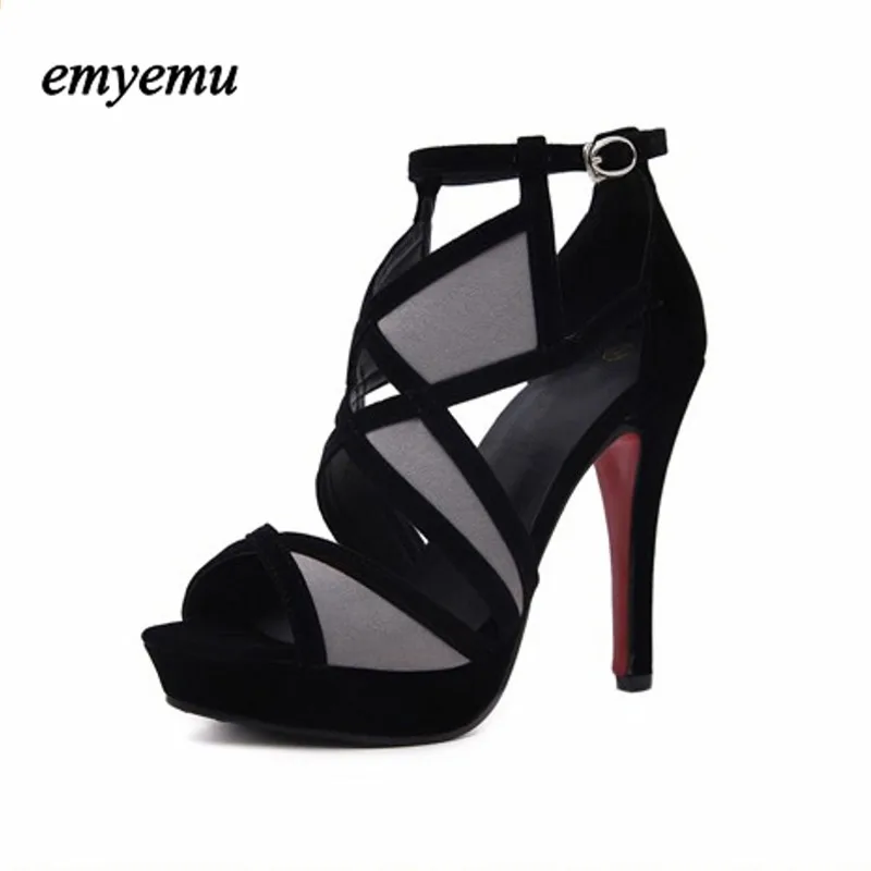 

Fashion Women Pumps Women peep toe Shoes Sandals High Heels Cut Outs Shoes Summer Open Toe Sapato Femininos Plus size 40