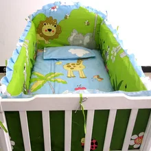 Промо-акция! 6 шт постельных принадлежностей, детские постельные принадлежности, постельное белье для новорожденных, Детские бамперы для кроватки/кроватки(бамперы+ простыня+ наволочка